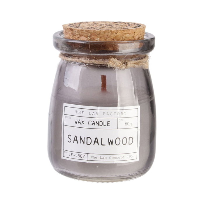 Home Deco Factory Bougie Parfumée en Pot en Verre avec Mèche en Bois