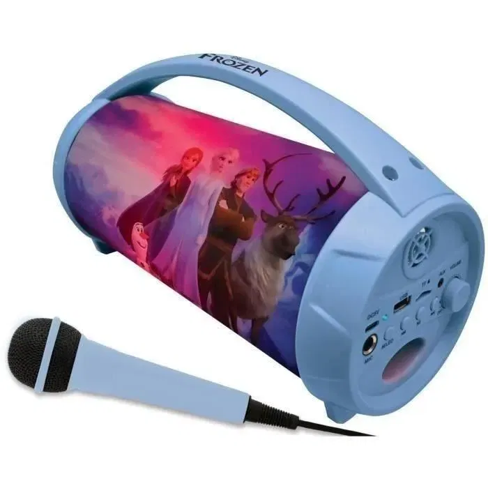 Lexibook Enceinte Bluetooth sans fil lumineuse avec microphone La Reine des Neiges - Effets multicolores pour enfants Lexibook Enceinte Bluetooth sans fil lumineuse avec microphone La Reine des Neiges - Effets multicolores pour enfants