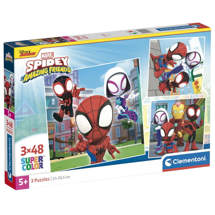 Clementoni Puzzle Spidey - Lot de 3 unités (48 pièces par puzzle) Clementoni Puzzle Spidey - Lot de 3 unités (48 pièces par puzzle)