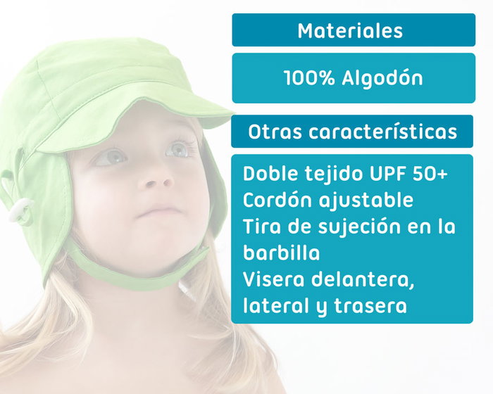 KioKids Bonnet de bébé Protection UPF 50+ Vert