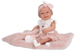 Arias Poupée Bébé Zoe Danseuse Rose avec Coussin 42 cm