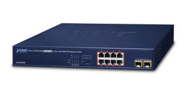 Planet GS-4210-8P2S Commutateur Gigabit PoE+ géré avec 8 ports 10/100/1000T et 2 ports SFP