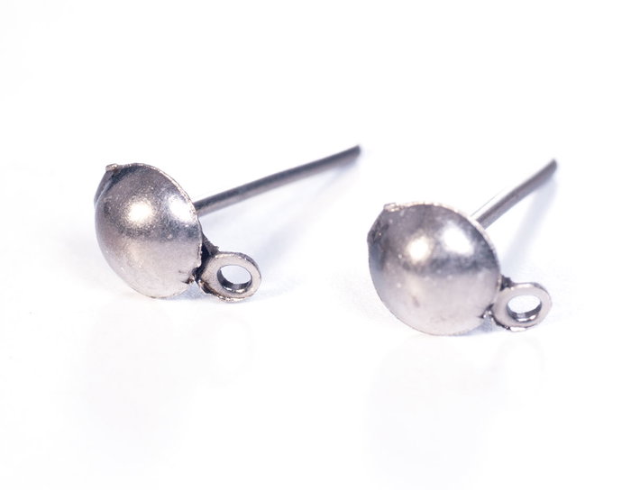 Innspiro Petites boucles d'oreilles métalliques calotte argenté vieilli Innspiro Petites boucles d'oreilles métalliques calotte argenté vieilli