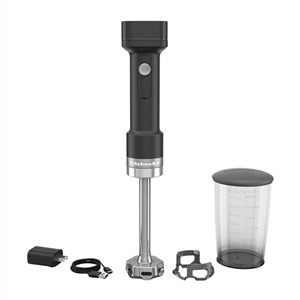 Kitchenaid 5KHBRV71BM Batteur plongeant sans fil compact, batterie lithium, bol 700ml sans BPA, fouet inox, pour soupes et smoothies Kitchenaid 5KHBRV71BM Batteur plongeant sans fil compact, batterie lithium, bol 700ml sans BPA, fouet inox, pour soupes et smoothies