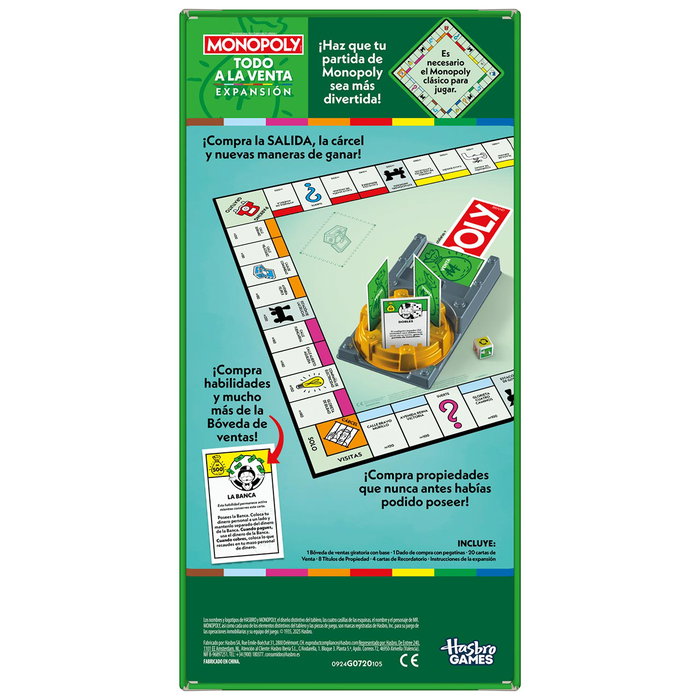 Monopoly Expansion Todo A La Venta G0720 Hasbro, Jeu de société en espagnol, Extension avec plus de propriétés à vendre