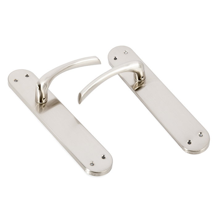 Herrajes ALK Poignée de porte intérieure Faus ALK System en aluminium fini nickel satiné 241 mm x 45 mm