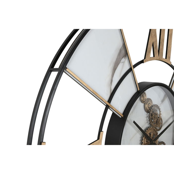 Horloge Murale Home ESPRIT Blanc Noir Doré Métal 142 X 9 X 142 cm