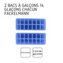 FACKELMANN Lot de 6 Bacs à Glaçons Bar Concept - Capacité 70 Glaçons (14 par Bac) - Empilables - Sans BPA - 23,6 x 9,2 cm