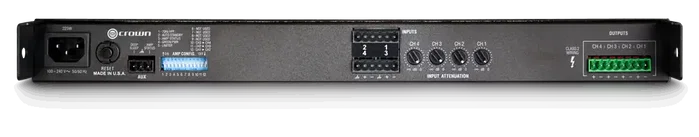 CROWN Amplificateur de puissance 4 canaux 125W DriveCore - Protection intégrée, châssis 1U sans ventilateur