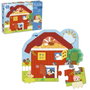 Goula Puzzle XXL Granja Sorpresa - Puzzle surprise de la ferme avec 12 grandes pièces en carton et volets en feutre