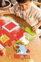 Goula Puzzle XXL Granja Sorpresa - Puzzle surprise de la ferme avec 12 grandes pièces en carton et volets en feutre