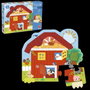 Goula Puzzle XXL Granja Sorpresa - Puzzle surprise de la ferme avec 12 grandes pièces en carton et volets en feutre