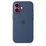 Apple iPhone 16 - Coque en silicone avec MagSafe - Denim - Coque de protection pour iPhone 16 - Housse silicone bleu jean