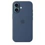 Apple iPhone 16 - Coque en silicone avec MagSafe - Denim - Coque de protection pour iPhone 16 - Housse silicone bleu jean