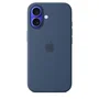 Apple iPhone 16 - Coque en silicone avec MagSafe - Denim - Coque de protection pour iPhone 16 - Housse silicone bleu jean