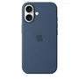 Apple iPhone 16 - Coque en silicone avec MagSafe - Denim - Coque de protection pour iPhone 16 - Housse silicone bleu jean