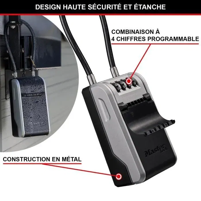 Master Lock Boîte à clés sécurisée portable Select Access 5482EURD avec anse flexible