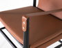 GINER Y COLOMER Fauteuil en similicuir et bois de frêne marron, structure noire, pieds antidérapants