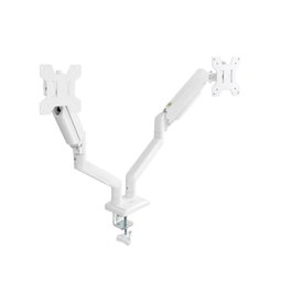 Tooq DB1434TNR-W Support de Table Double Bras pour 2 Moniteurs 13-34 Pouces VESA 75x100 Blanc