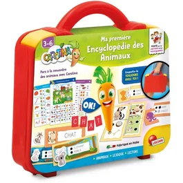 Liscianigiochi CAROTINA Valisette Encyclopédie des Animaux - Stylo Parlant Quiz & Bureau Portable - Jeu Éducatif - Dès 3 ans