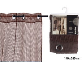Giftdecor Rideau 140x260 cm 6 œillets à œillets Marron Polyester (Set de 6)