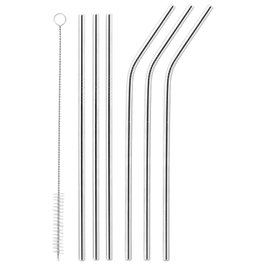 Day Set de 7 pailles en acier inoxydable avec brosse de nettoyage