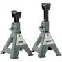 Precision Steel - Chandelles à crémaillère de 3 tonnes (3000 kg), Hauteur de levage 285-420 mm, Autobloquantes avec goupilles de sécurité, Paire