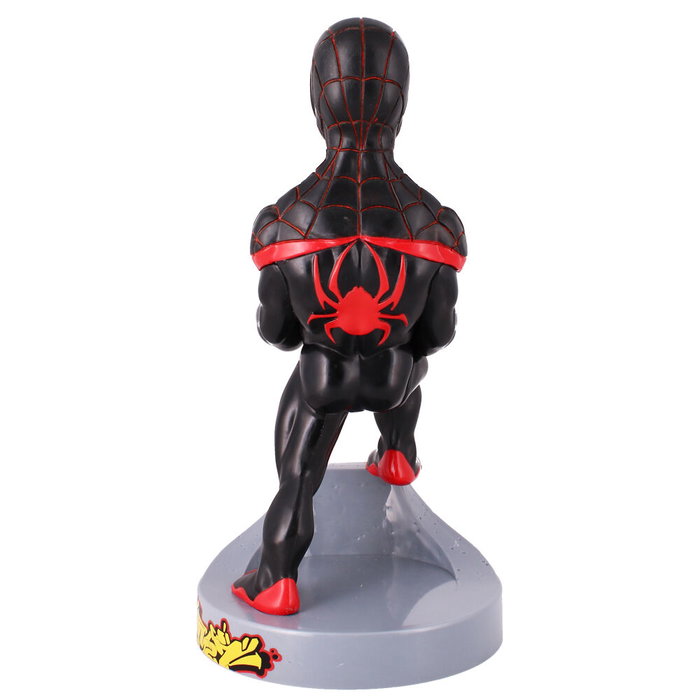 EXQUISITE GAMING Support de charge décoratif Cable Guy figurine Miles Morales Spiderman Marvel 21 cm pour téléphone et manettes PS5/Xbox