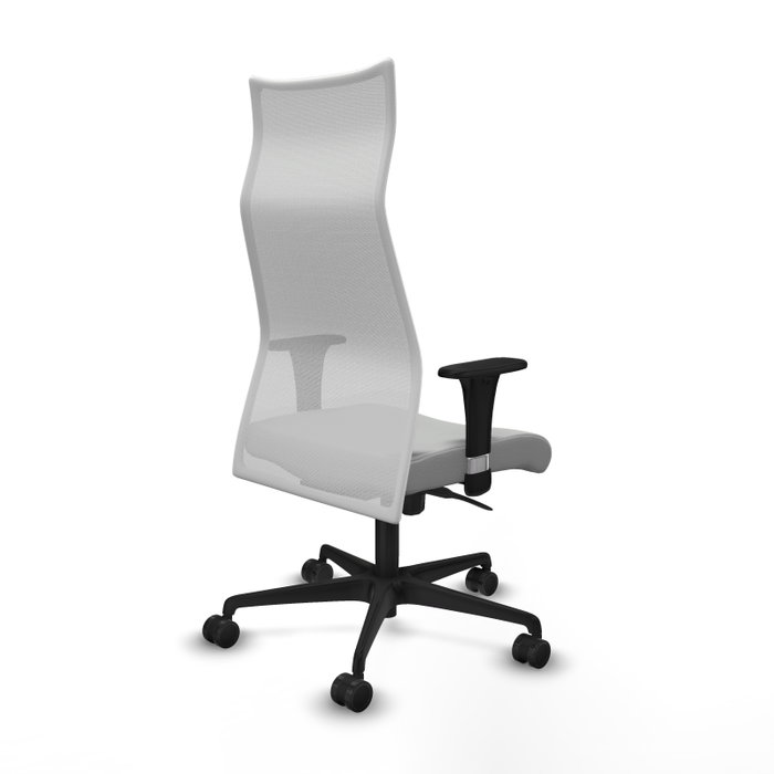 Piqueras Y Crespo Sillón Albacete - Gris clair et Blanc - Mécanisme Sincro, Brazos 1D, Malla et Similpiel