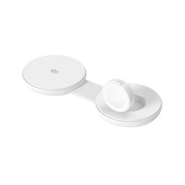 Conceptronic GORGON04W Chargeur sans fil magnétique pliable 2 en 1 Qi2 25 W Blanc