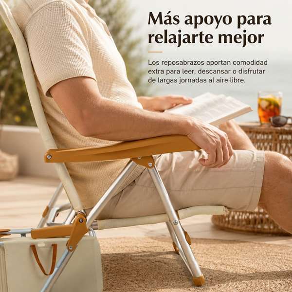 JugaToys Chaise de plage multiposition en aluminium arena