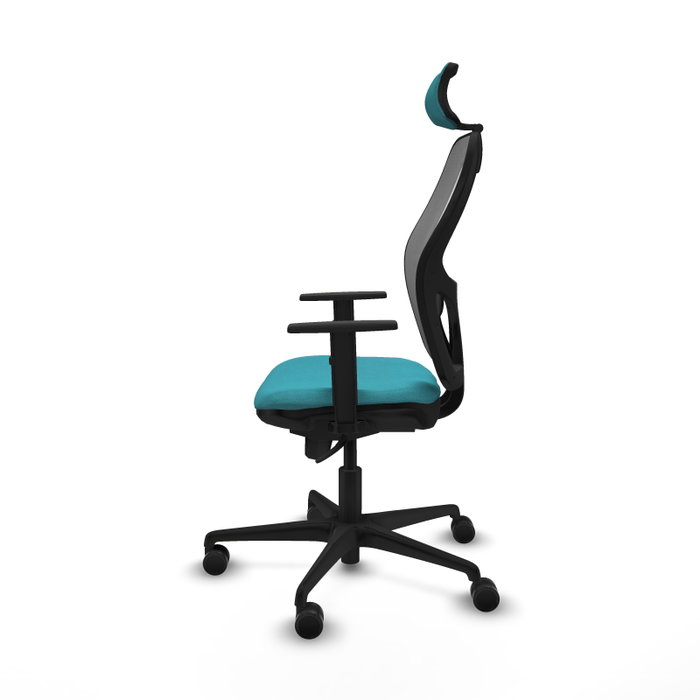 Piqueras Y Crespo Chaise de bureau Jorquera, Turquoise et Gris, Mécanisme Sincro, 1D/2D