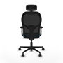 Piqueras y Crespo Chaise de Bureau avec Appui-tête Jorquera 2D036N2 Noir Vert pétrole