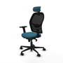 Piqueras y Crespo Chaise de Bureau avec Appui-tête Jorquera 2D036N2 Noir Vert pétrole