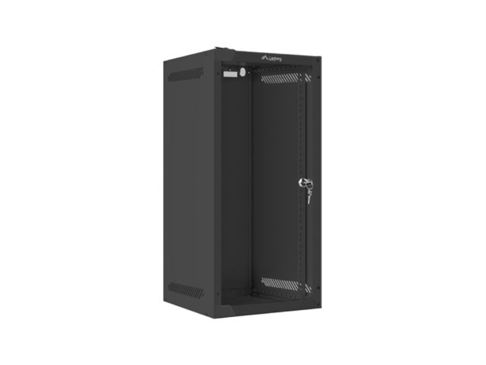 Lanberg Armoire Murale Rack 12U 10 Pouces Acier Noir avec Porte Vitrée