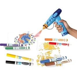 Crayola Marker Airbrush Sprayer - Aérographe pour Feutres, Transforme les Marqueurs en Spray, Création Artistique avec Pochoirs, Enfants dès 6 Ans