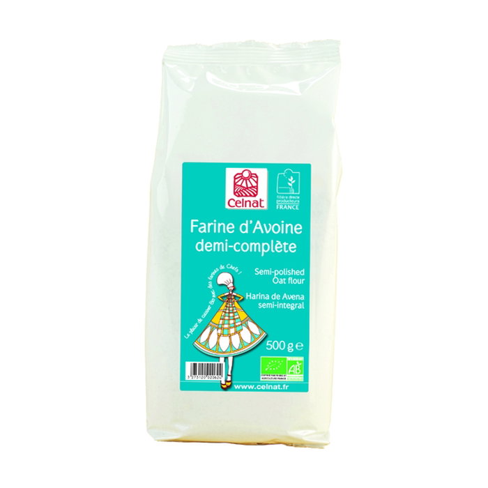 CELNAT Farine d'avoine semi-complète BIO 500g