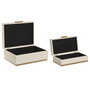 Home ESPRIT Boîte à bijoux Blanc Doré Bois (2 Unités)