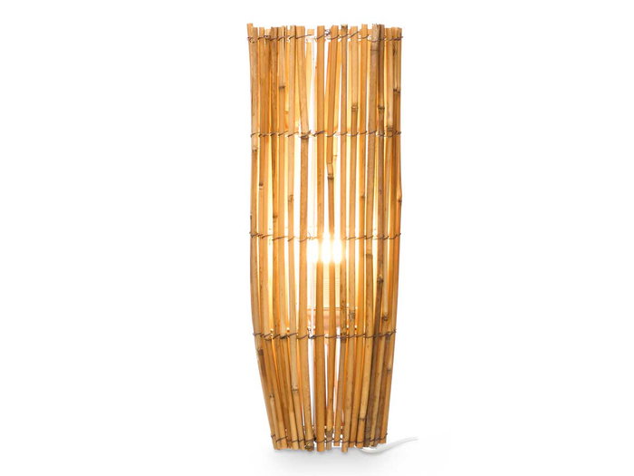 Giftdecor Lampe en bambou ronde petite naturelle 18,5 x 18,5 x 53 cm (Set de 4)