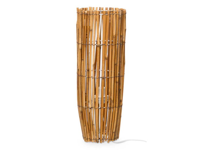 Giftdecor Lampe en bambou ronde petite naturelle 18,5 x 18,5 x 53 cm (Set de 4)