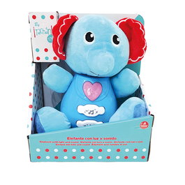 Winfun Peluche Éléphant Interactif avec Lumières et Sons - Jouet d'Éveil Multilingue pour Bébé à partir de 3 Mois - Modèles Variés