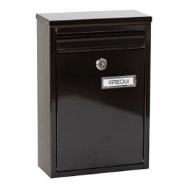 Arregui Boîte aux lettres Zagüan noire en acier 22 x 8 x 32 cm