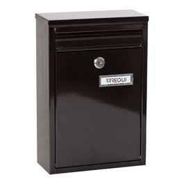 Arregui Boîte aux lettres individuelle extérieure Zaguan, acier noir, petite taille S (A5), 22x8x32 cm