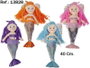 Beatriz - Poupée sirène 4 couleurs 40cm, jouet en plusieurs langues (espagnol, français, anglais, portugais), sans piles