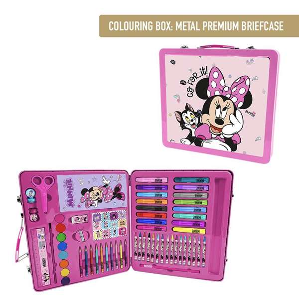 Cerdá Set de papeterie à colorier Maletín Minnie rose pour enfants 30 x 27 x 4 cm (dès 2 ans)
