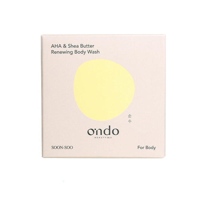 Ondo Beauty 36.5 Gel douche régénérant au beurre de karité et AHA, exfoliant et hydratant, 70g