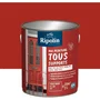 Ripolin - Peinture multi-supports rouge piment RAL 3000 mate - Protection UV, intempéries et corrosion - Pour bois, métal, béton, PVC - Pot de 2 litres