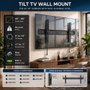 Ewent EW1611 Support Mural TV Inclinable Ultraplat pour Écrans 43-95" VESA 200x200 à 800x400, Jusqu'à 60kg, 31mm du Mur