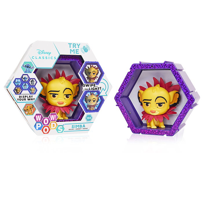 Wow Pods - Figurine LED Disney Classic Simba, Encajable et Apilable avec Effets Lumineux, Application 3D, 90+ Personnages, Recommandé à partir de 3 Ans