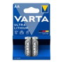 Varta Pile Lithium Ultra AA LR06 FR14505 1,5 V Non Rechargeable Blister 2 Unités Ø14,5 x 50,5 mm